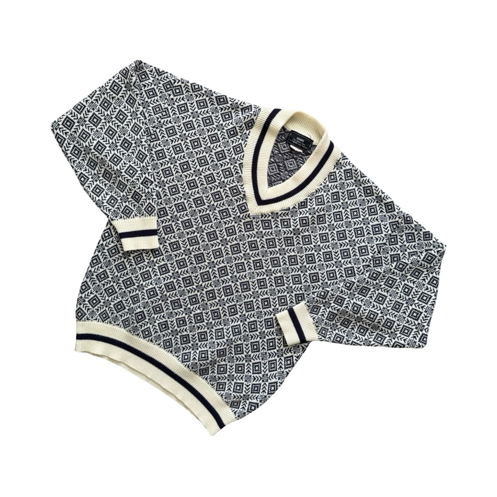Vintage 90s Sears Acrylic Knit Geometric Sweater